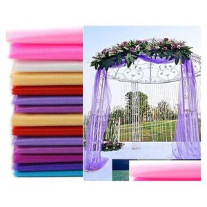 Decoração de festa DIY 48cmx5m Organza Tle Fabric Crystal Wedding Arches Snow Party Decoration Birthday Birthday Baby Show 777488325 Drop de dhhi8