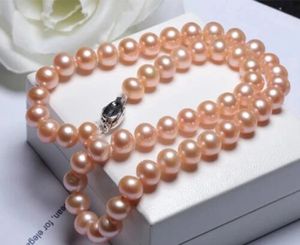 Handknutad robust toppklassificering AAAA Gorgeous 910mm Real Natural South Sea Pink Pearl Necklace 16in 231221