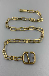 Women Designers Chains Belts Modna Projektant Pasek Link Pasek dla kobiet Letter V klamra Talia Łańcuch Vintage Gold Pase Bronz1110559