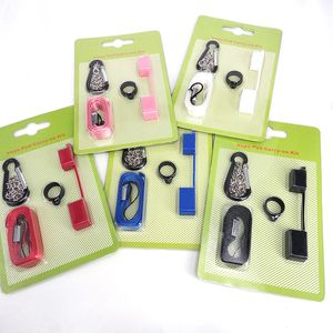 Vaporizer Stiftkapsel Traget Kit mit staubdichter Silikonkappe Lanyard Halskette Ringschnalle Hold für Puffs Schoten Stick flacher Stift