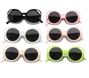 Summer Kids sunglasses boys girls hollow candy color round frame sunglasses children Uv 400 goggles boys beach sunblock shade Z6252