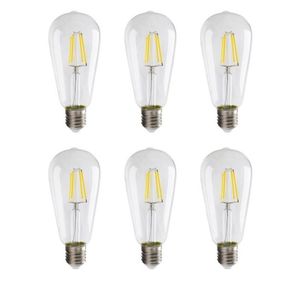 E27 ST64 żarówki LED Vintage LED Filament żarówka retro światła 2W 4W 6W 8W ciepłe białe AC110-240V272U