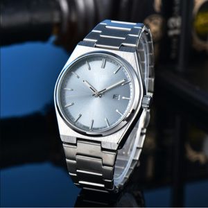 Modemärke armbandsur Tissoity Men's Watches Top Quality Quartz Movement Watch Luxury Wrist-Watch Steel Strap Classics 1853 PRX Designer Watches Armband 43mm
