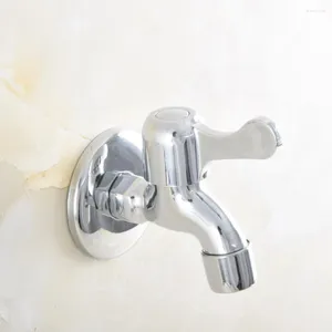 Bathroom Sink Faucets Chrome Brass Single Hole Wall Mount Basin Kitchen Faucet Cold Outrood Garden Bibcock Mop Pool Taps 2av168