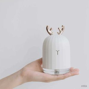 Humidifiers USB Deer Air Humidifier Ultrasonic Cool Mist Adorable Mini Humidifier With LED Light Car Aromatherapy Essential Oil Diffuser