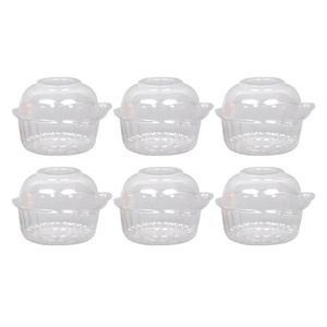 Wrap 50 PCS engångsbruk transparenta kakakakor Box Cupcake Muffin Dome Holder Cases Boxes Cups (Cat Head Shaped)