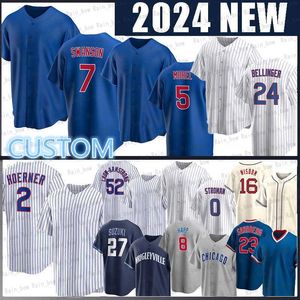 7 Dansby Swanson Christopher Morel Baseball Jerseys Nico Hoerner Ian Happ Seiya Suzuki Patrick Wisdom Pete-Armstrong Bellinger Marcus Stroman