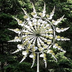 Solarlampen 2021 einzigartige und magische Metallwindmühle im Freien dynamische Spinner Windkraftfänger exotische Hof Terrasse Rasengarten Deco294x