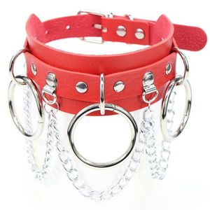 Mode sexig choker halsband goth krage kedje bälte halsband hänge pu läder chocker bondage club party bröllop smycken gåva174d