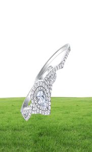 she 2 Pcs 925 Sterling Silver Wedding Rings for Women Engagement Ring Sets 17Ct Pear Shape Teardrop AAAAA Zircon BR0829 2202128415956