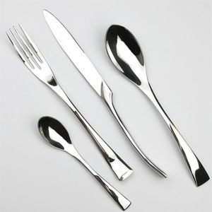 4 16 24 pcs Edelstahl -Abendessen Set Dicke Dicke Geschirr Besteck Set Abendessen Lnife Fork Western Dining Tabelle 230r