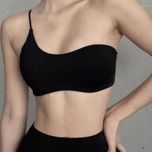 Tank da donna Sletchy Women Corset Tops Summer Slim One-Shoulder Sleeveless Black BodyCon Jogger Tube Stupt Clubbrowwear da festa