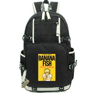 Backpack Ash Lynx Banana Fish Daypack Akimi Yoshida Borsa per la scuola Cartoon Cartoon Printhack Stuck Schoolbag Computer Day Pack