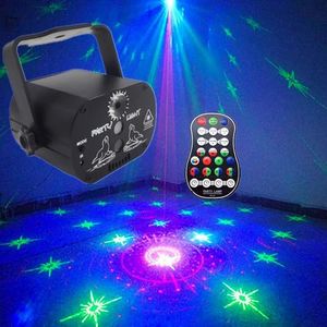 Belysning 60 Mönster RGB LED Laser Disco Light 5V USB -laddning KTV DJ Dance Party Laser Light Projector LED Stage Lighting Show for Home PA