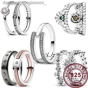 Кольца группы 2023 Новый 925 серебряная серебряная мода Daisy Crown Star Оригинальное женское кольцо, подходящее для свадебной вечеринки изысканные подарки231222