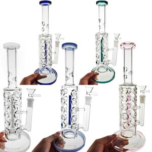 High Quality 11 Inch Straight Tube Hookahs Fab Egg Inline Perc Oil dab Rigs 5mm Thick Glass Bong 14mm Female Joint Bongs Water Pipe With ZZ