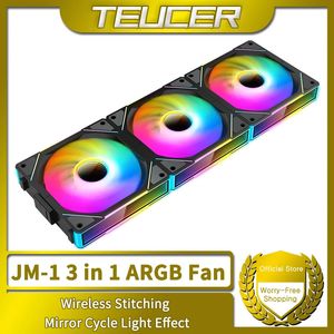Teucer JM-1 PC冷却ファンArgbミラーサイクル光効果800-2000RPM PWM水冷却360mmクーラーファン231221