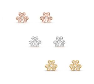 Lucky Clover Stud Orecchine Designer per Women Letter V Fourleaf Cleef Mini lussuoso gioielli lussuosi Diamond Earings Gold Rose Gold Silve7767367