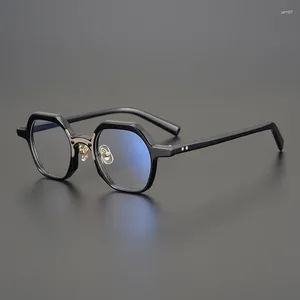 Солнцезащитные очки ручной полигоны миопия бокалы для мужчин женщины винтажные балк -черепахи очки