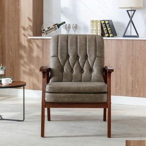 Mobili soggiorno Mid Century Single Poldyair divano Accent sedia retrò moderno tessuto in legno massiccio in legno imbottito in legno Dhrax