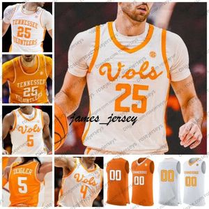 Jam Custom Tennessee Volunteers Basketball Jerseys 25 Santiago Vescovi 5 Zakai Zeigler 13 Olivier Nkamhoua 2 Julian Phillips for Men Women Youth