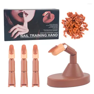 Nail Art Kits Practice Hand For Acrylic Nails Flexible Fingers Training Movable Mannequin With 100 Tips