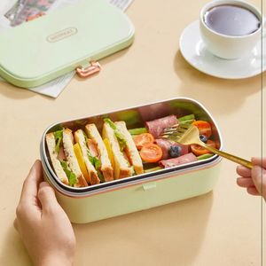 900 ml elektryczne ogrzewanie pudełko na lunch bez podgrzewania wody Bento Pudełko Izolacja pudełka na lunch można podłączyć do podgrzewanego 220V 231221