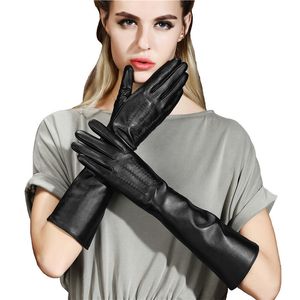 Verlängerte Touchscreen -Schaffellhandschuhe 50 cm Arm Deckung für Frauen im Freien Winterwärme Handschuhe