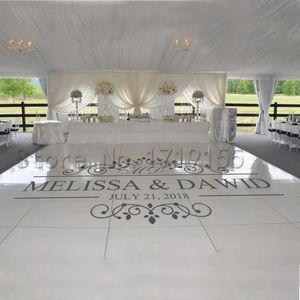 Aufkleber Hochzeit Tanzfläche Vinyl Aufkleber benutzerdefinierter Name Datum Wandaufkleber Hochzeitsschilder Fenstertür Personalisierte abnehmbare Wandmurmierung Diyzw420 2