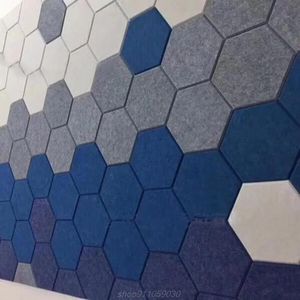 Bakgrundsbilder 12st Hexagon Acoustic Absorption Panel Board Polyester Fiber Felt ljudisolering Isolering avfasade kanter Vägg A19 21 Dropship Wal