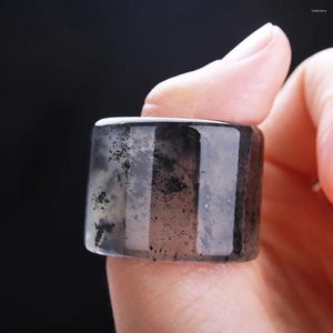 Cluster Rings Natural Chalcedony Jade Wide For Men Fine Jewelry Agate Emerald Ring Fashion Accessories Gifts Wholesale