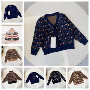 Pullover New designer baby sweater Warm plaid fashion children's sweater Casual pullover geometric pattern long sleeve sweater 90150cm H15