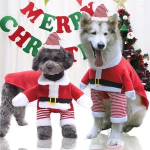 Abbigliamento per cani abiti natalizi di Natale Babbo Natale costume inverno cucciolo cucciolo camicia con berretto Calda cosplay per cani gatti abiti