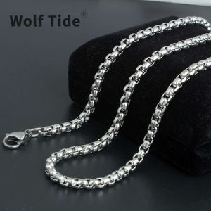 Stainless Steel Square Pearl Chain Titanium Steel Lock Bone Popcorn Chain Single Necklace Mens Matching Chain For Men Jewelry Accessories Wholesale Bijoux