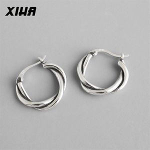 925 Sterling Silver Hoop örhängen för kvinnor Summertrend Round Earring Ear Piercing Korean Huggie Fashion Jewelry 2009242480