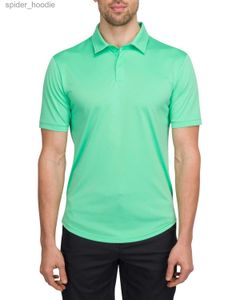Camisa masculina masculina com bainha redonda-tecido seco de 4 vias de miramento de moire anti-odor upf50+. Hems divididos laterais L231222