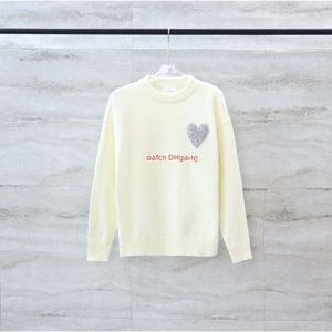 Men's sweater designer sweater sportswear designer pullover sweater silver large heart letter sportswear casual couple clothing Christmas capsule series