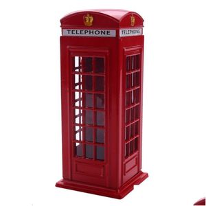 Other Toys Metal Red British English London Telephone Booth Bank Coin Saving Pot Piggy Phone Box 140X60X60Mm 230403 Drop Delivery Dhdeq