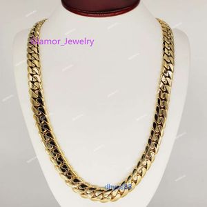 Fantazyjna biżuteria Real 10K 14K Solid Gold Miami Naszyjnik Szybka wysyłka 18 mm czyste kubańskie dla mężczyzn kobiety