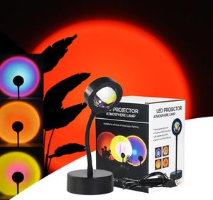 Sunset USB LED Nocna Lampa Rainbow Projekcja Atmosfera Projekcja Słońca do sypialni tło ściana Tiktok Dekoracja 3487670