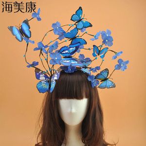 Haimeikang Mulheres exageradas Butterfly Hair Hoop Lady Creative Head Band ramifica