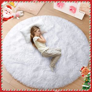High quality fluffy round rug Carpets for Living Room Decor Kids Bedroom Decor Floor Mat Anti-Slip Rugs Home Decoration Carpet 231222