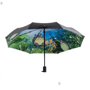 Umbrellas Totoro Umbrella Sun Rain 내 이웃 귀여운 일일 접이식 Umbrellal231108 드롭 배달 홈 정원 가정용 조직 Gea dhmyz