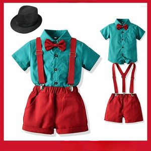 Kleidung Sets Kinderkleidung für Jungen 4-6y Weihnachten Geburtstag rotes Outfit Baby Kleinkind Junge Hochzeitsanzüge Set Shirt Tops Hosentuchhosen