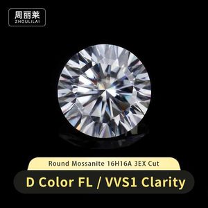 Loose Gemstones Sixteen Hearts And Sixteen Arrows Moissanite Bare Stone Round D Color Loose Diamond 0.5-3 Carats 16 Hearts and 16 Arrows Q231222