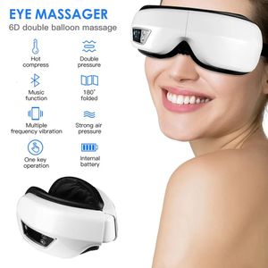 Eye Massager 6D Smart Airbag Vibration Eye Care Music Eye Mask Compress Bluetooth Massage Anti-Winkle 231221