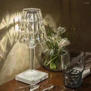 Lâmpadas de mesa lâmpadas kartell usb recarregável lâmpada sem fio acrílico cristal arte para quarto el sala estar restaurante