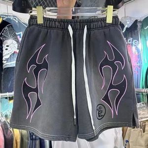 High Quality Hellstar Wash Shorts European and American Fashion Brand Casual Men' 's Sports 231221