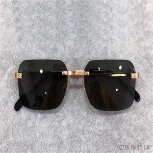 Солнцезащитные очки для дизайна моды 0271 квадратный безрамный рам