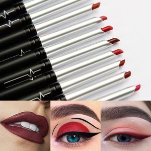 Stereo matt 17 färger läppfoder, eyeliner, automatisk läppstift läpppenna utan smutsig ögonskugga eyeliner läpppennor grossist